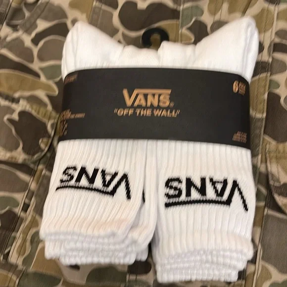 Vans Socks 6 pairs set CREW VANS.
"OFF THE WALL" White/Black 
NWT - Picture 5 of 16